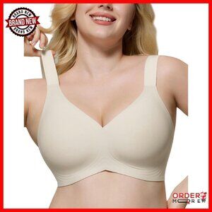 Wireless Push Up Bra Full Coverage Seamless Comfort Support V Neck